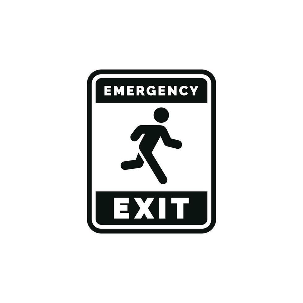 Emergency exit symbol icon isolated on white background vector