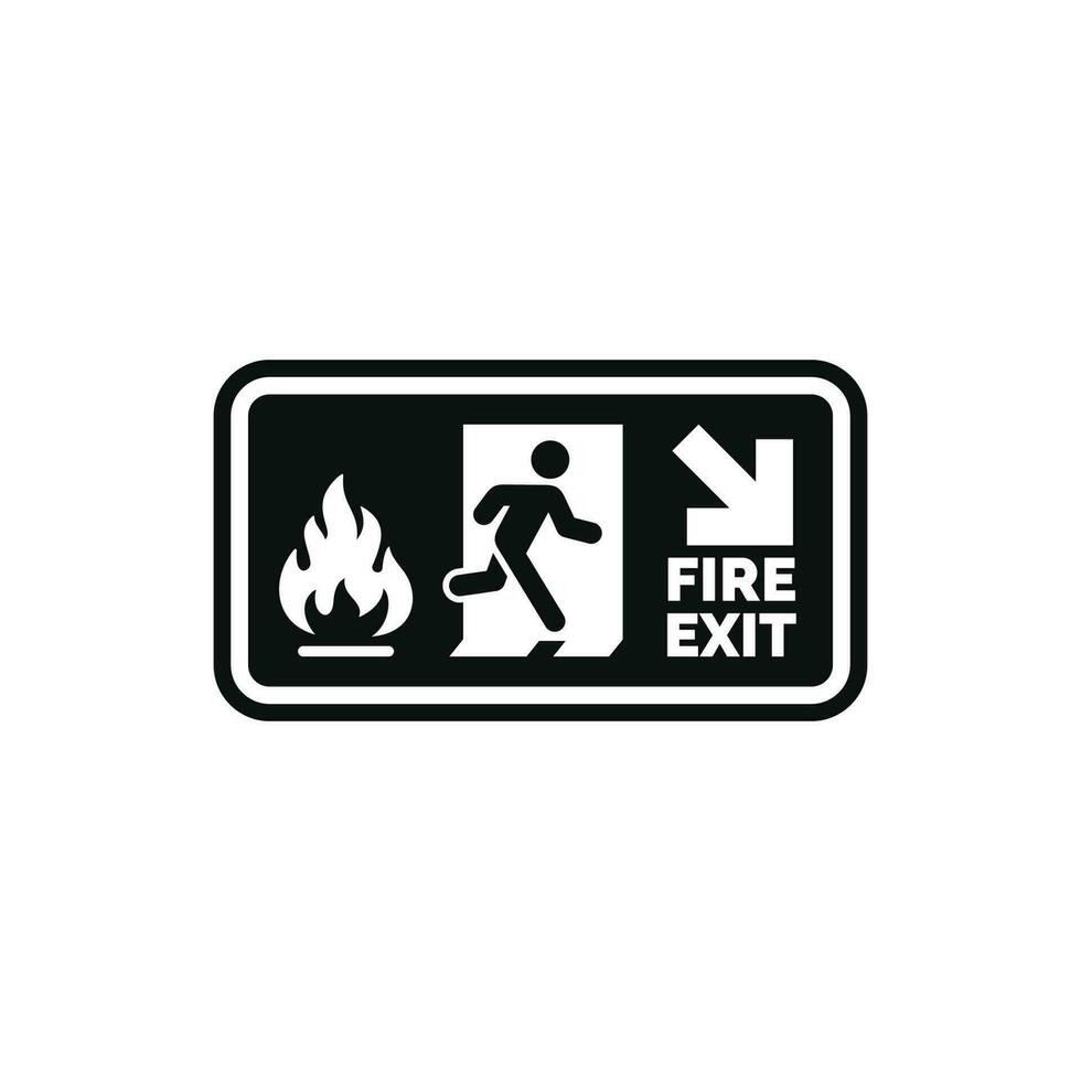 emergencia fuego salida símbolo icono aislado en blanco antecedentes vector