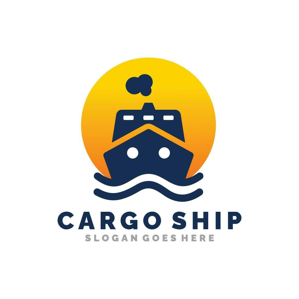 Cargo ship logo design vector illustration