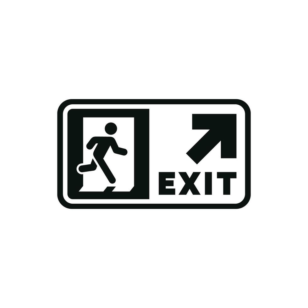 emergencia salida símbolo icono aislado en blanco antecedentes vector
