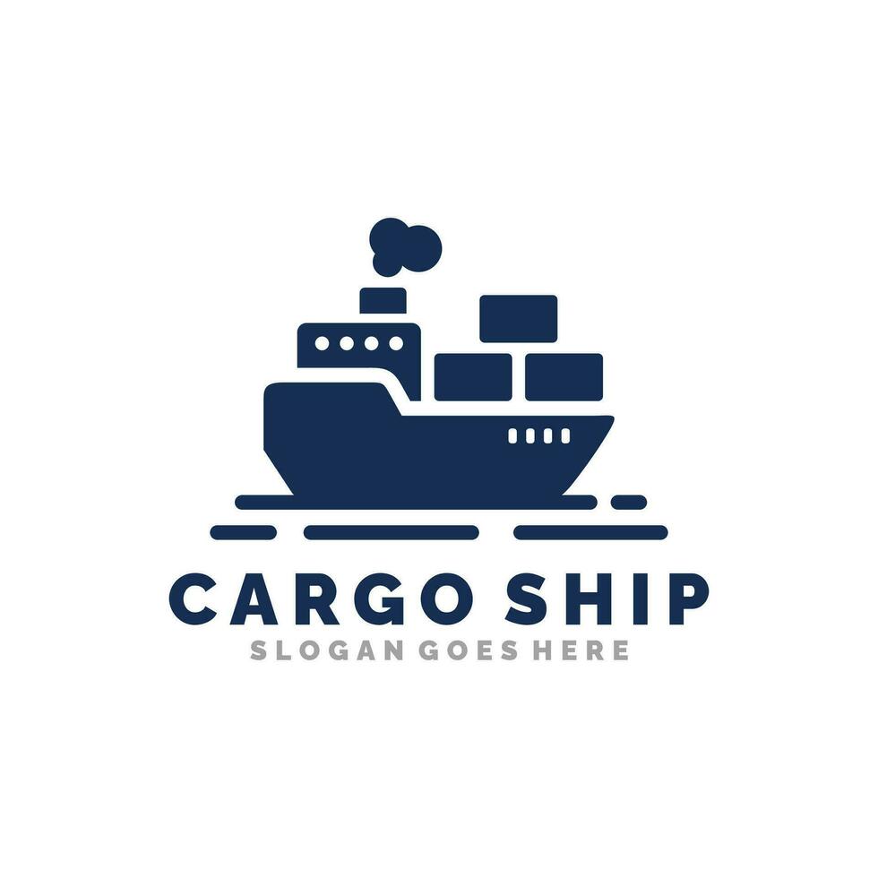 Cargo ship logo design vector illustration