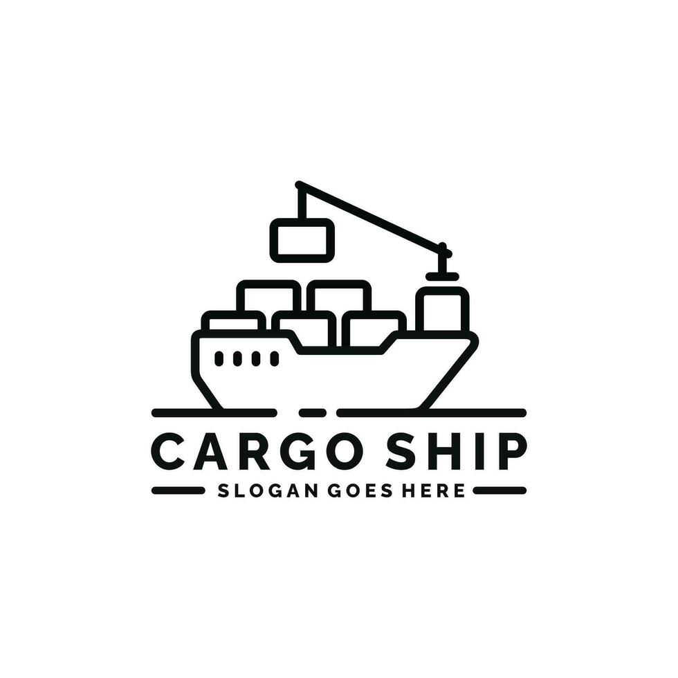 Cargo ship logo design vector illustration