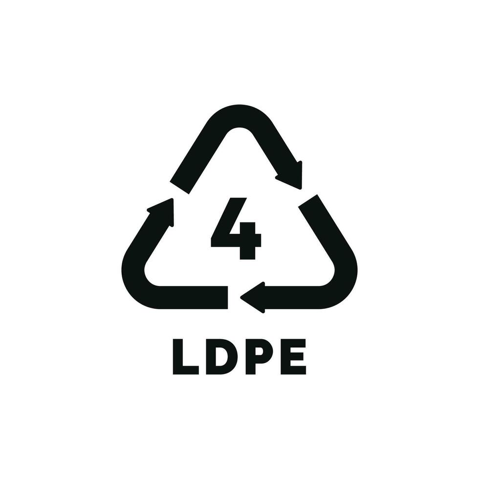 LDPE 4 plastic recycle symbol icon vector 24662581 Vector Art at Vecteezy