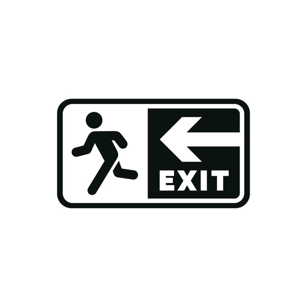 Emergency exit symbol icon isolated on white background vector