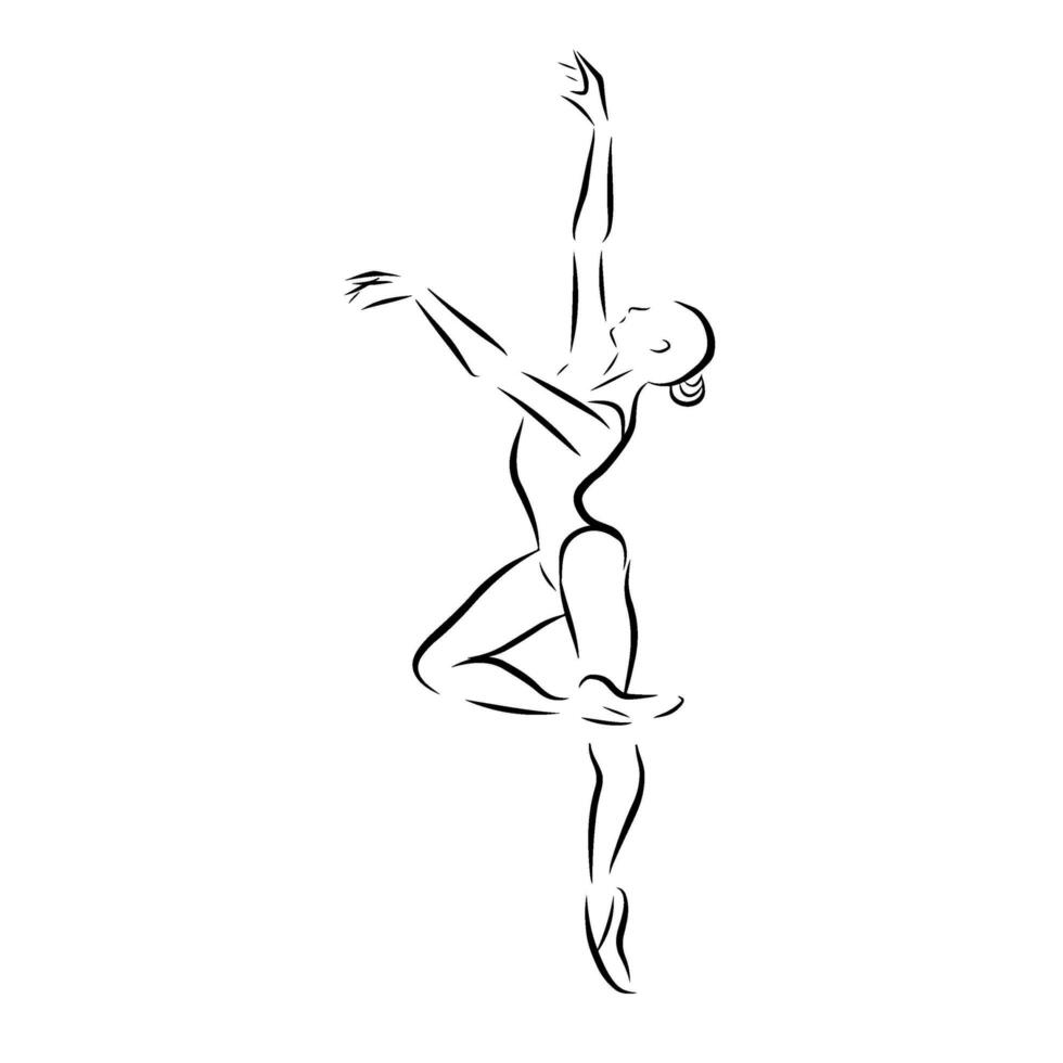 Vector illustration of classical ballet, figure ballet dancer