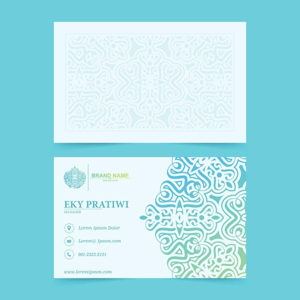 Colorful mandala style business card design vector