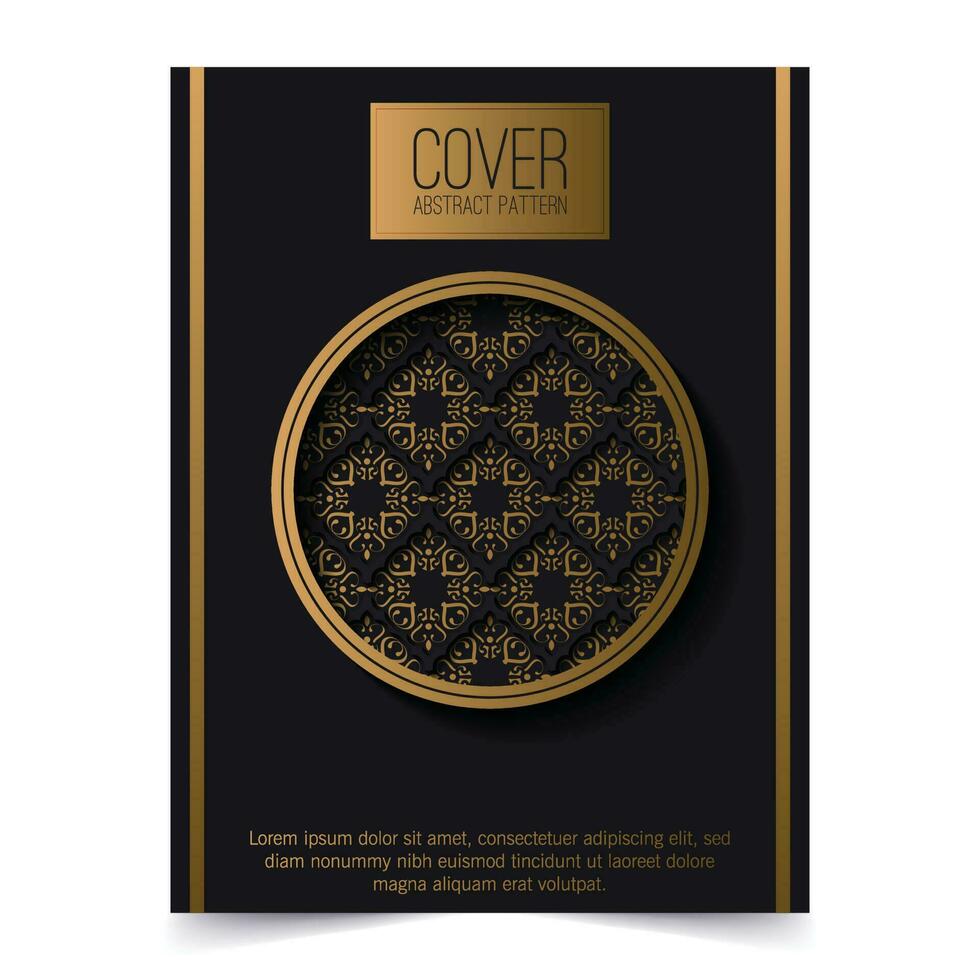 luxury dark border ornament pattern cover vector