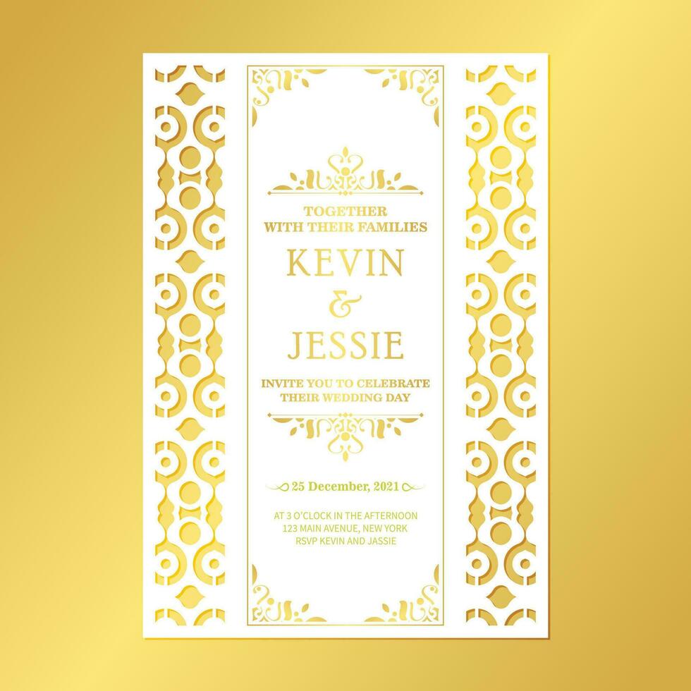 Wedding template cut invitation template vector
