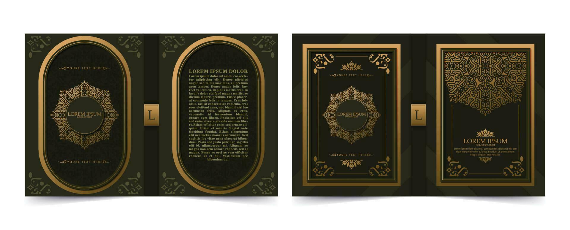 Luxury ornamental book cover design vector