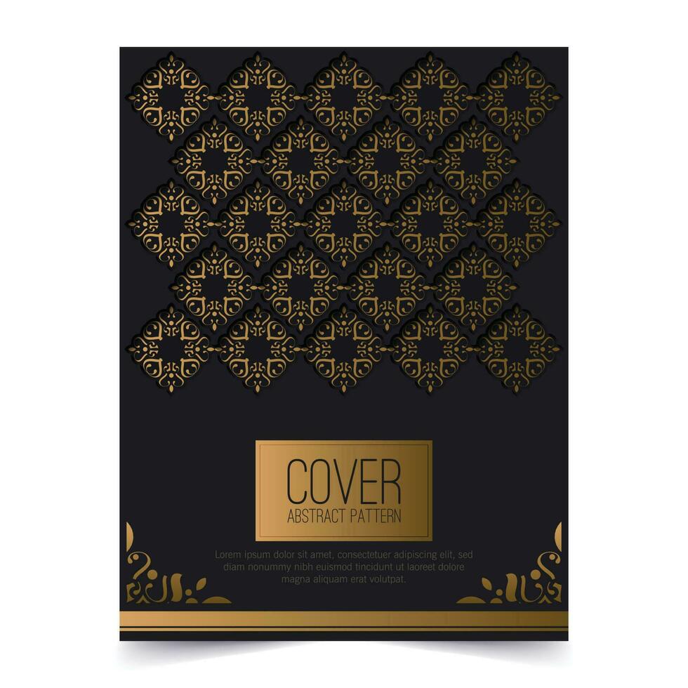 luxury dark border ornament pattern cover vector