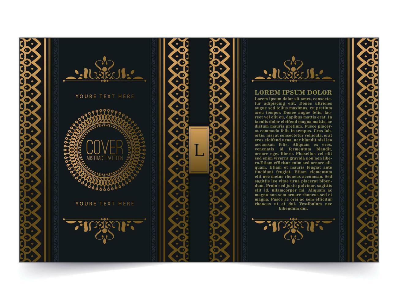 Luxury ornamental book cover design vector