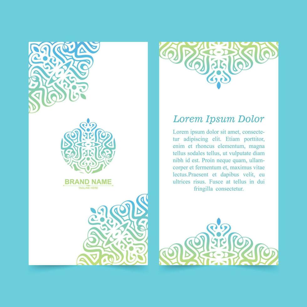 Colorful mandala style business card design vector
