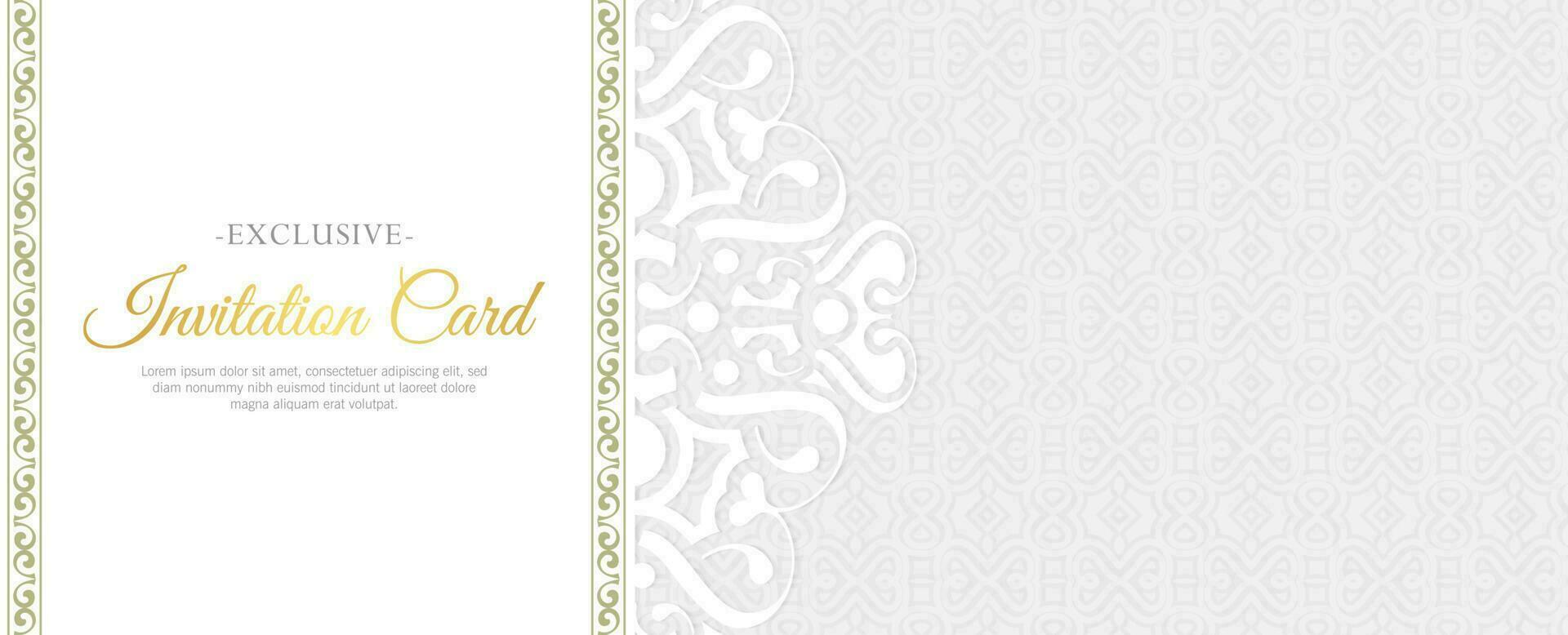 Gold invitation background style ornamental pattern vector