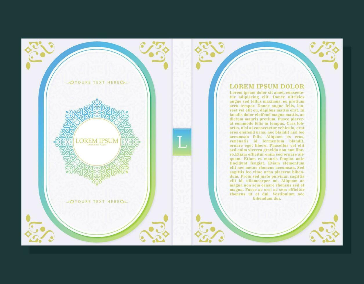 vistoso ornamental libro cubrir diseño vector