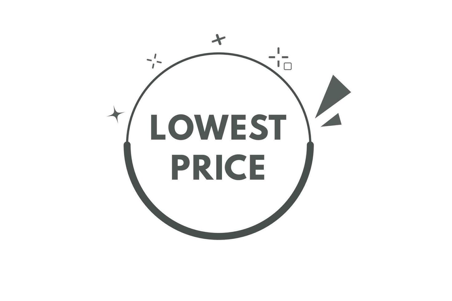 Lowest Price Button. Speech Bubble, Banner Label Lowest Price vector