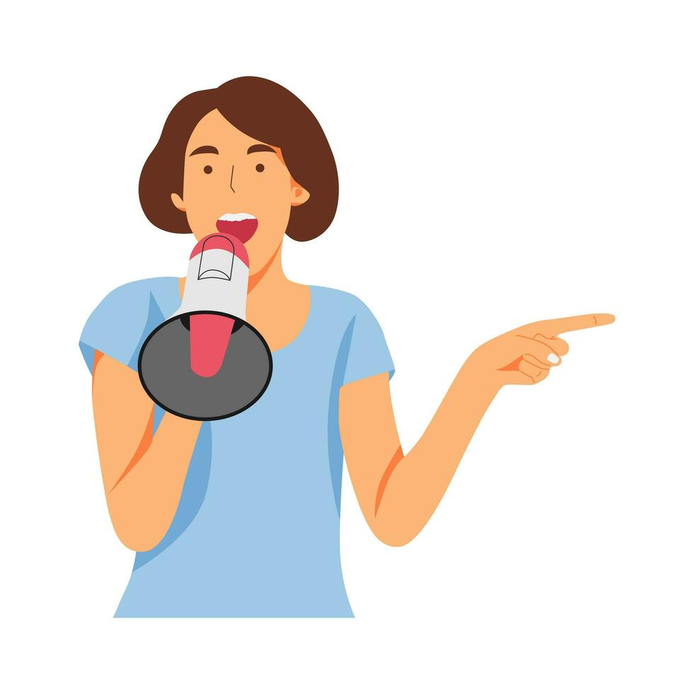 vector illustration of a person holding a megaphone