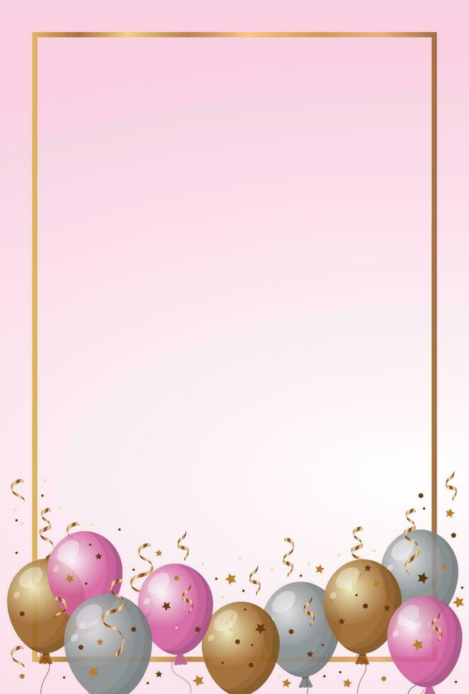 Beautiful vector background with confetti and balloons