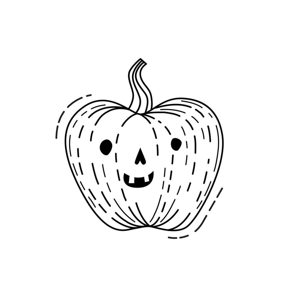 dibujo de un gracioso linda calabaza vector