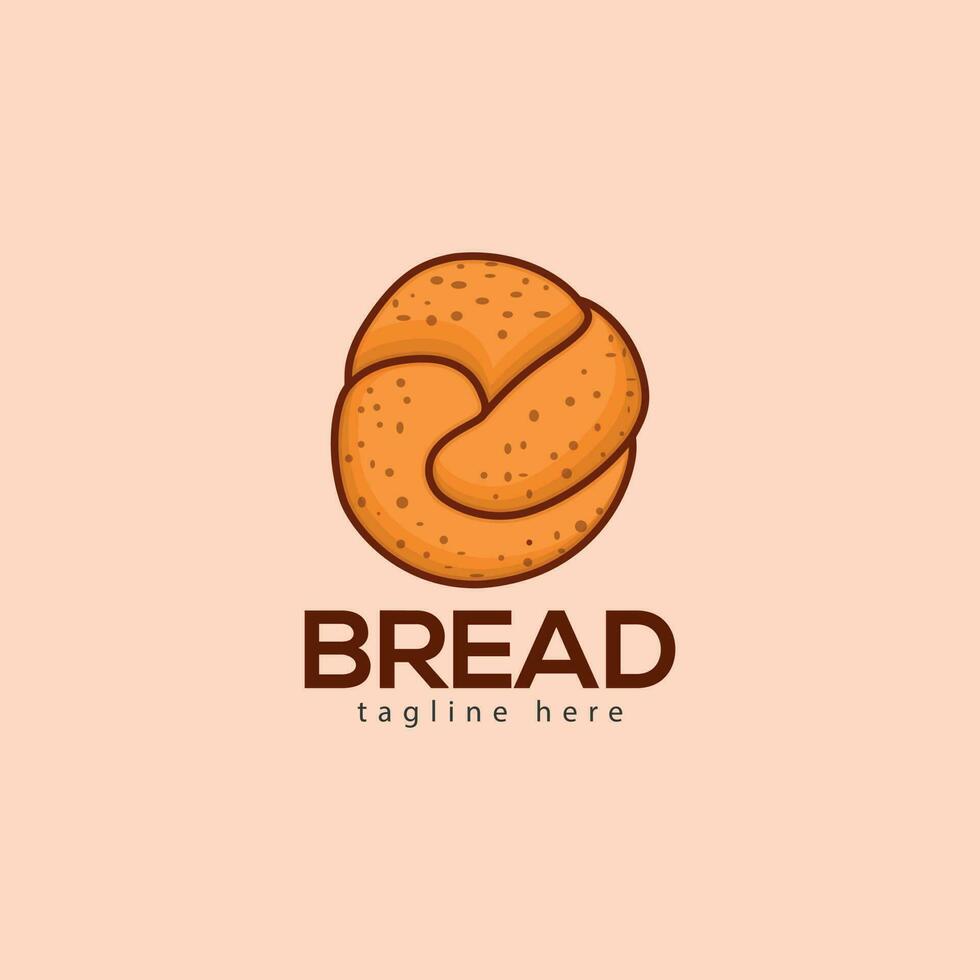 A Logo For Bread That Is Shaped Like A Ball With An Illustration Vector. Hi-Quality Premium Bread Clip Art. Bread Foods Illustrations Design And Cook Labels Vector Set.