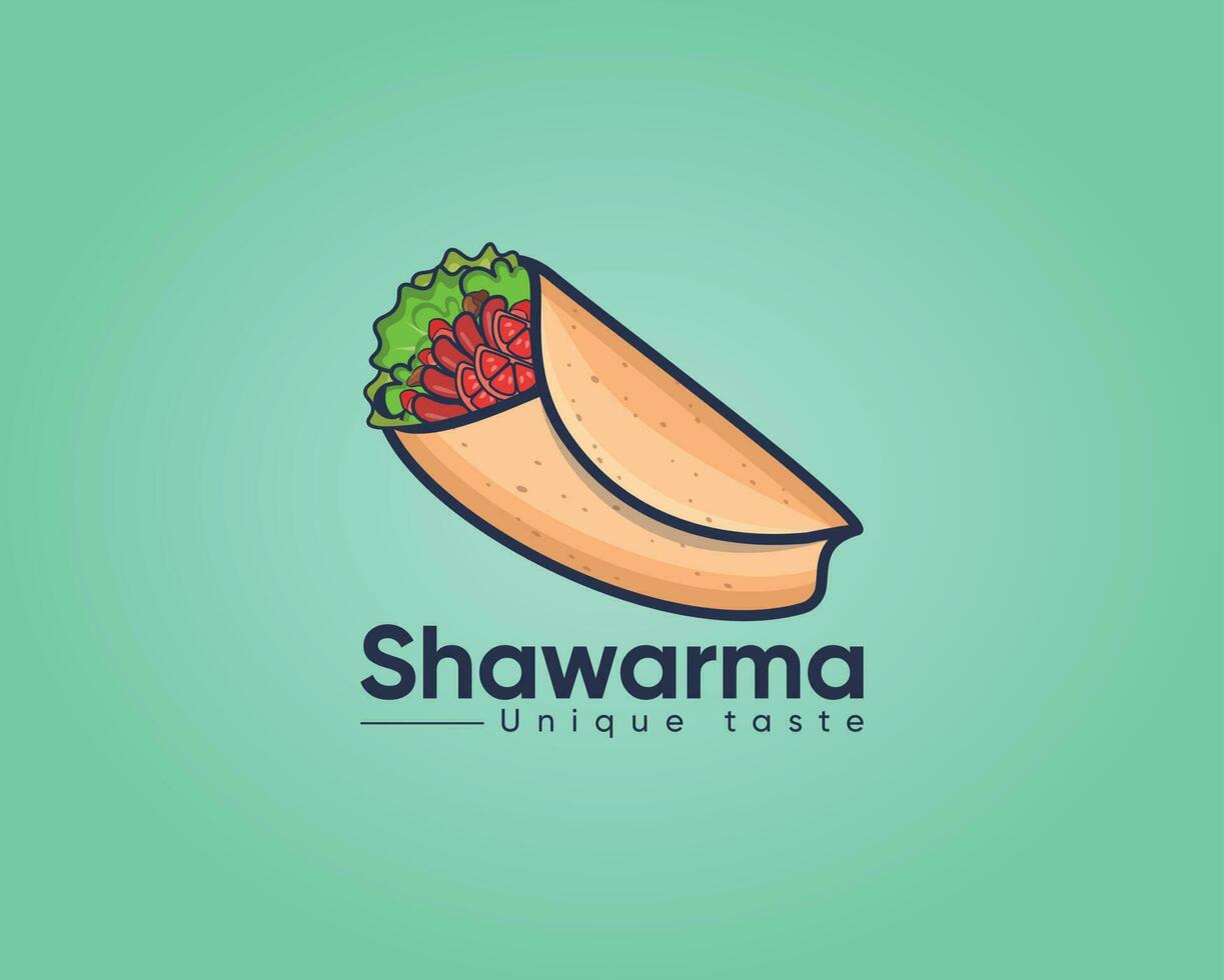 logo para un shawarma único gusto diseño plantilla, y mejor alta calidad ilustración vector. mejor cena delicioso shawarma logo diseño con prima vector. vector