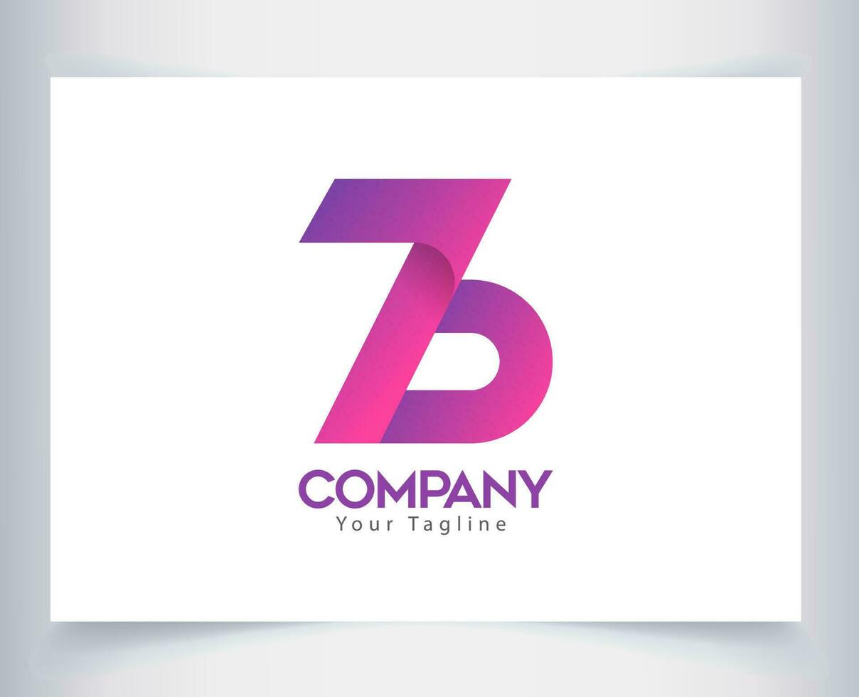 7 And B Letter Logo Template Design. Illustration Of An Background With Text. vector