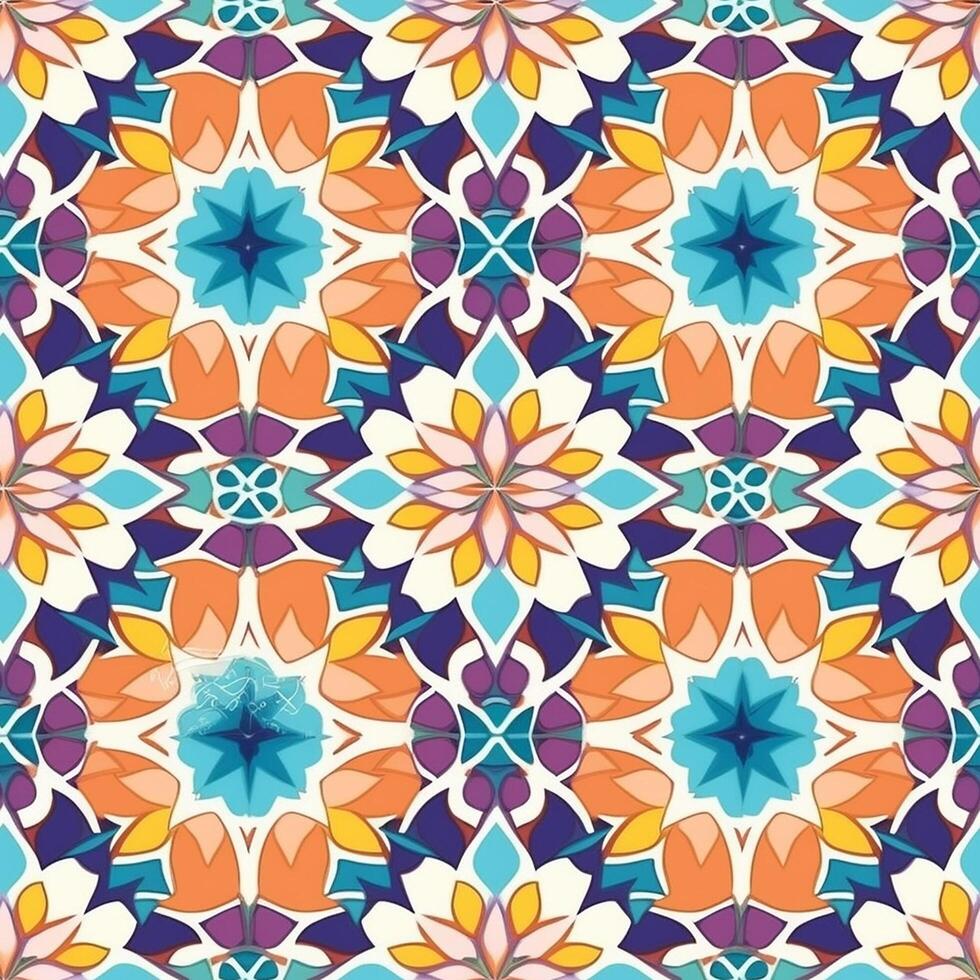 Colorful Islamic Pattern, Islamic Pattern, Islamic Texture, photo