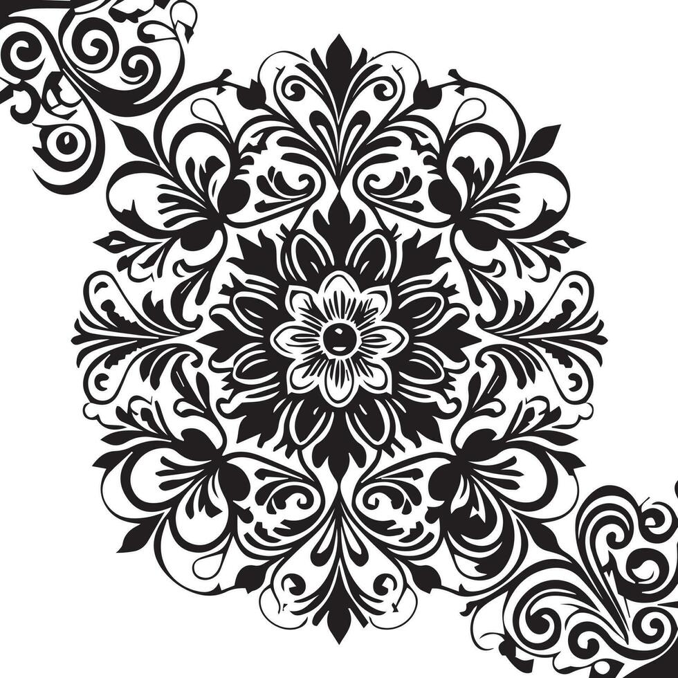 Floral Ornament vector silhouette, Set of floral design elements. Vector