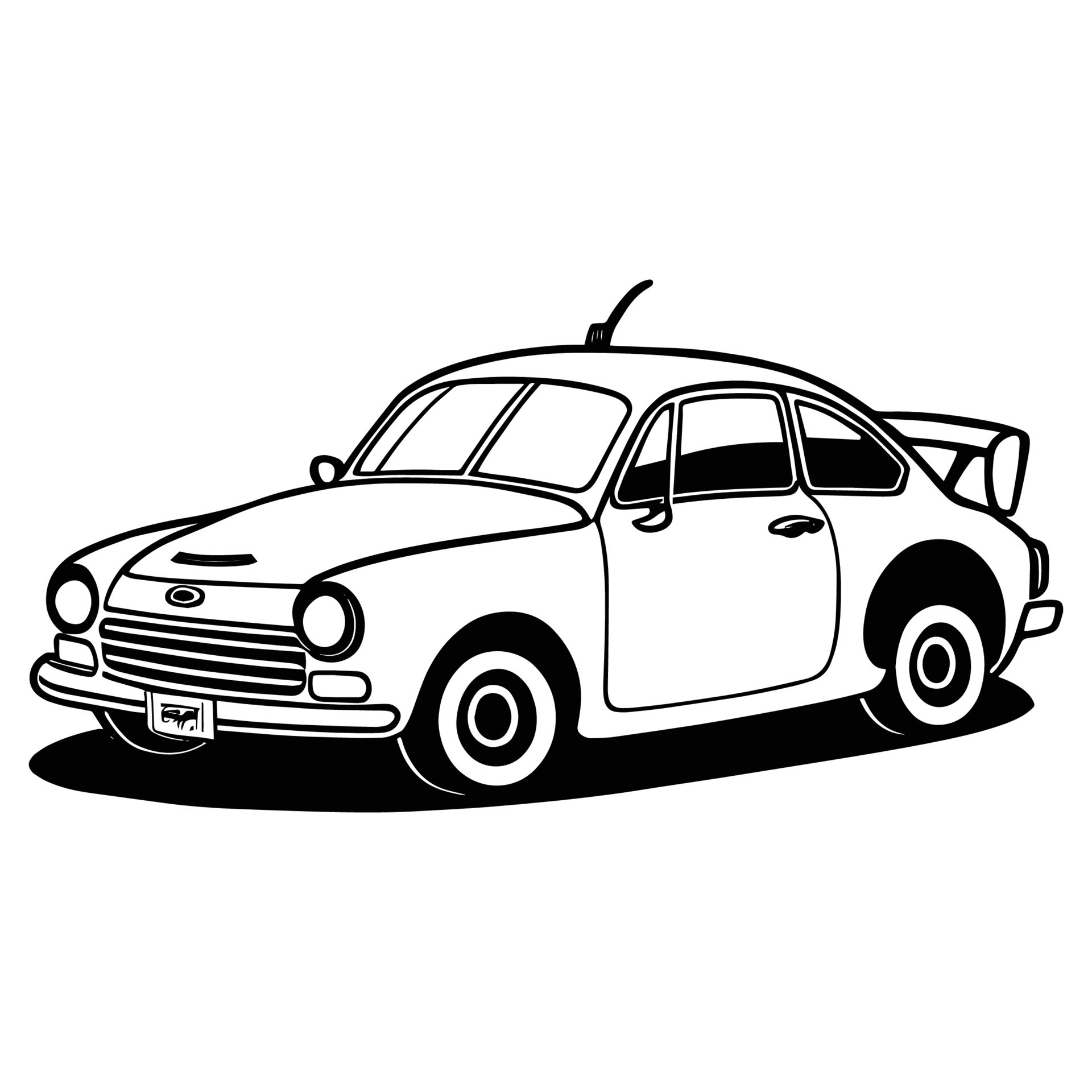 This is s a vector car clipart, car vector silhouette, a black and