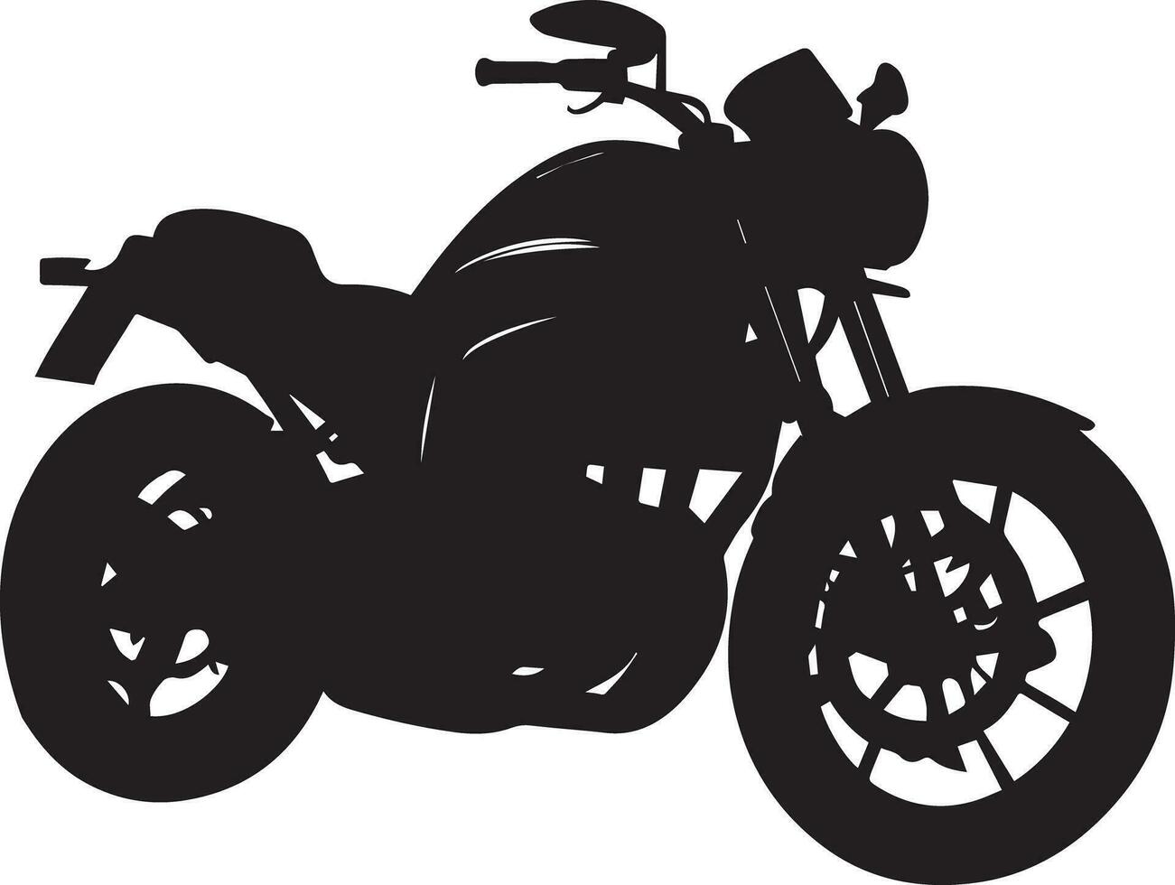 Motorcycle vector silhouette illustration, black color motor bike silhouette