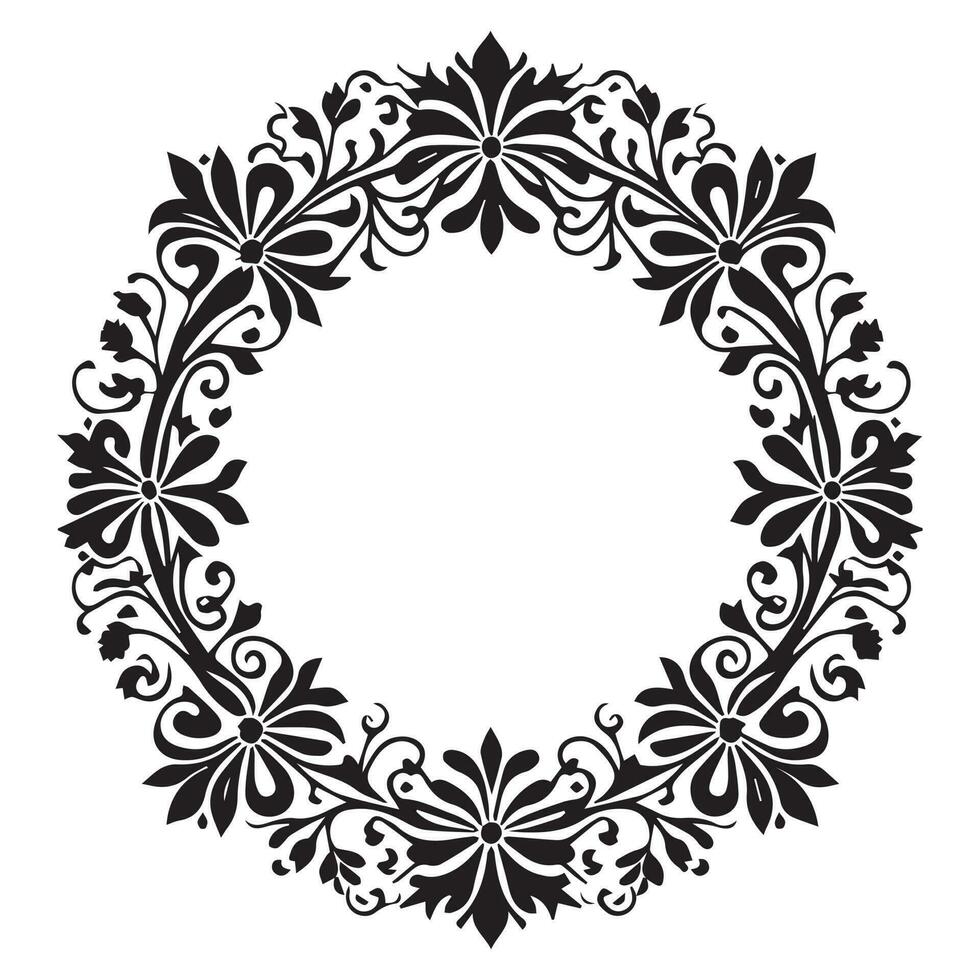 Floral Ornament vector silhouette, Set of floral design elements. Vector