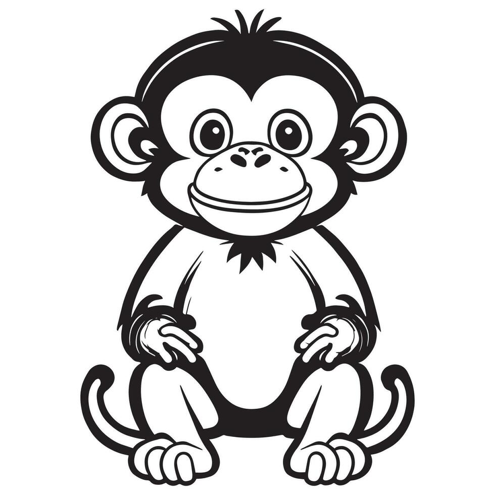 Monkey Vector Clipart, Monkey Vector Silhouette.