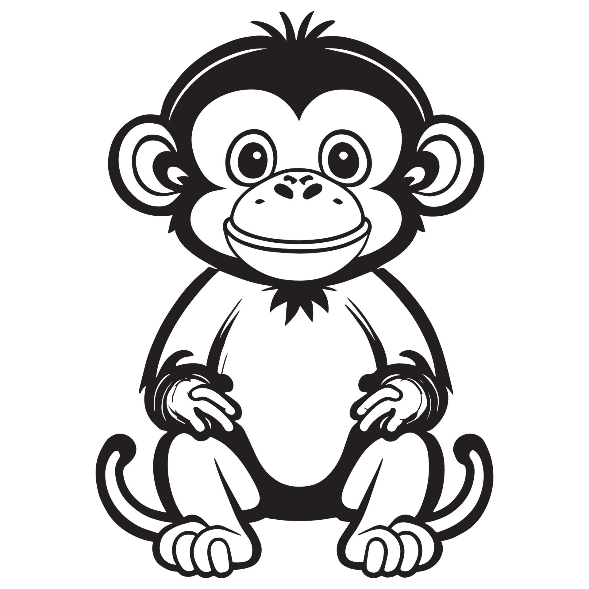 Monkey Vector Clipart, Monkey Vector Silhouette. 24663898 Vector Art at