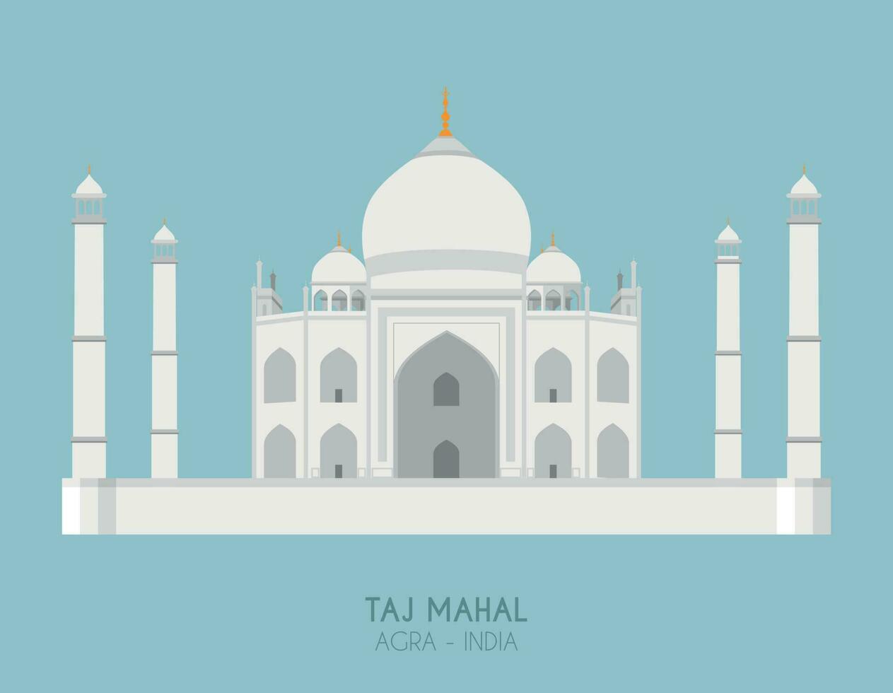 moderno diseño póster con vistoso antecedentes de taj mahal en agra, India. vector ilustración