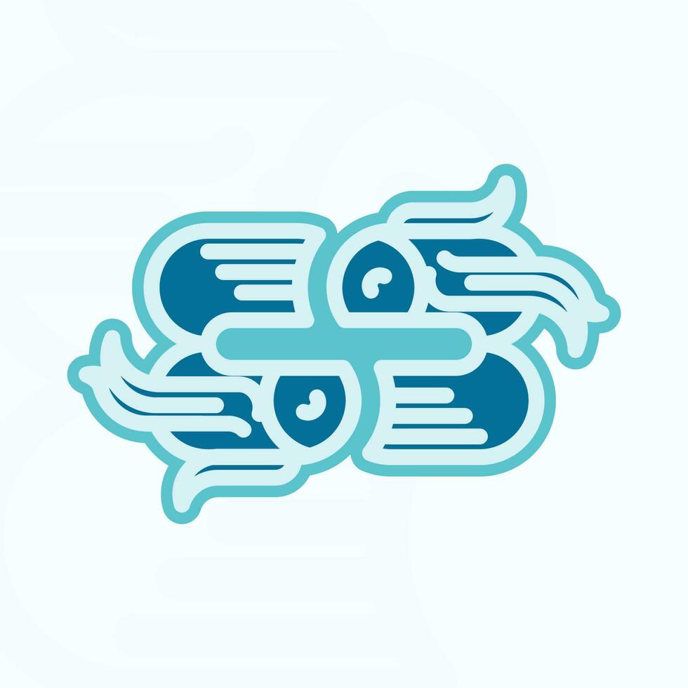 yin yang fish logo simple icon design illustration vector