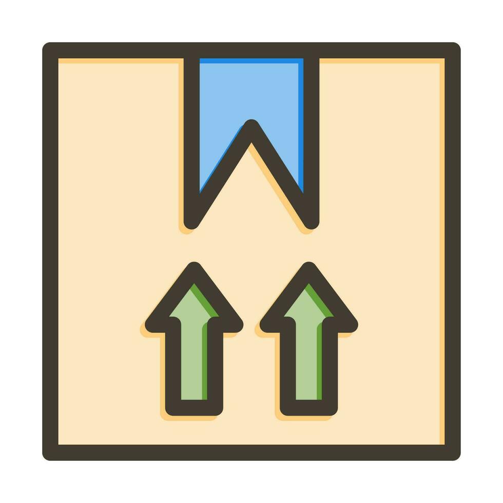 Delivery Box Vector Thick Line Filled Colors Icon Design