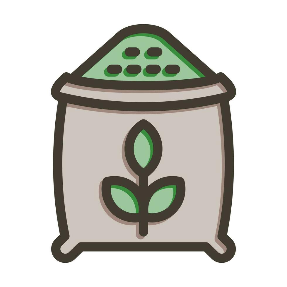 Grain Vector Thick Line Filled Colors Icon Design