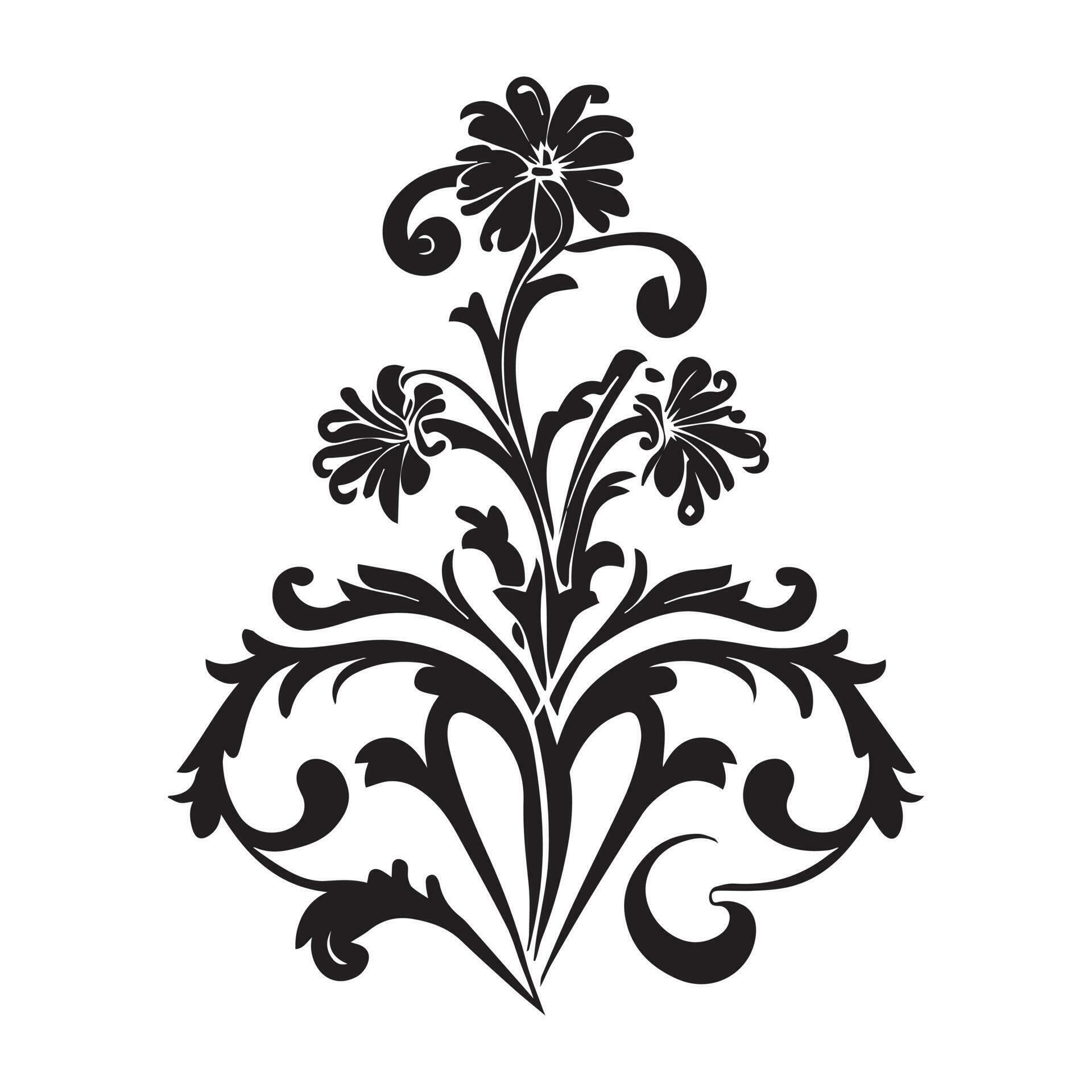 Floral Flower Vector Line art Illustration, Floral Flower vector ...