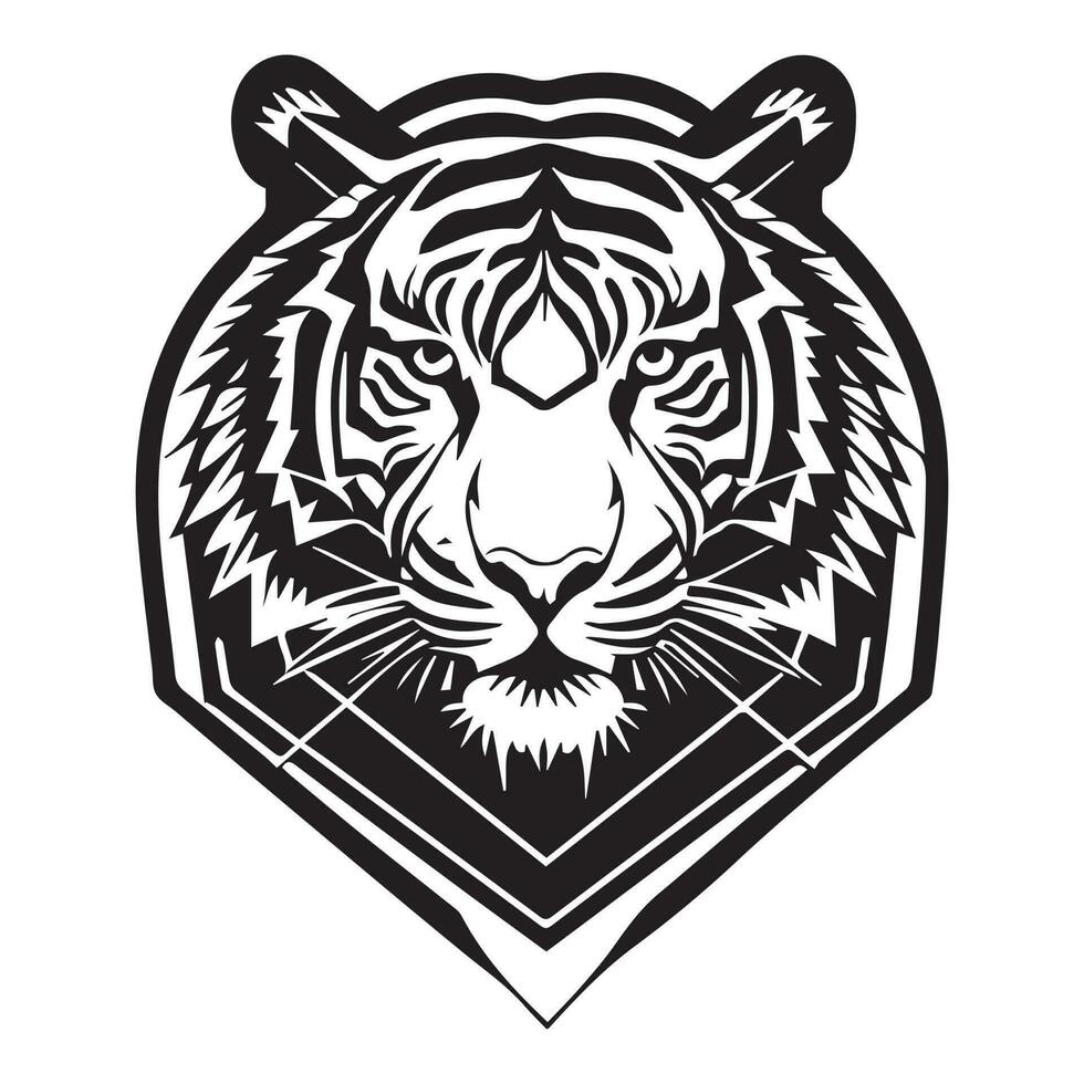 Tiger Head Logo Concept, Tiger vector Line art Illustration