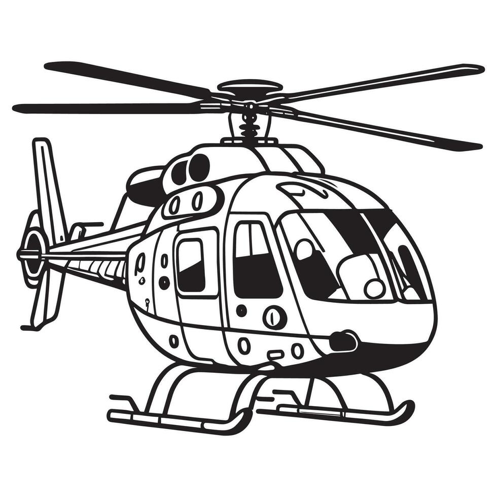 This is a Flying Helicopter Vector Silhouette, helicopter vector lineart.