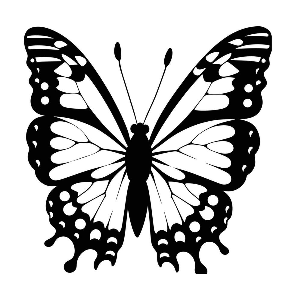 This is a Butterfly Vector Silhouette, Butterfly Vector Clipart, Butterfly Line art illustration.
