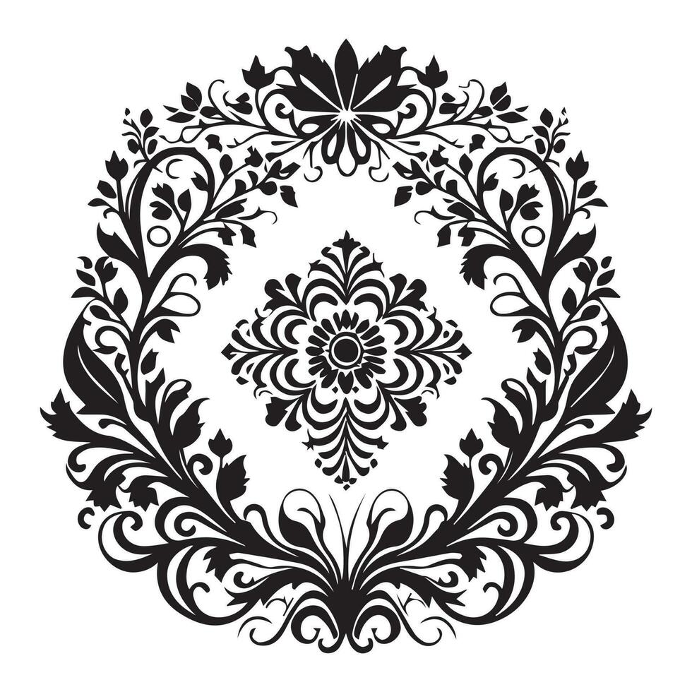 Floral Ornament vector silhouette, Set of floral design elements. Vector