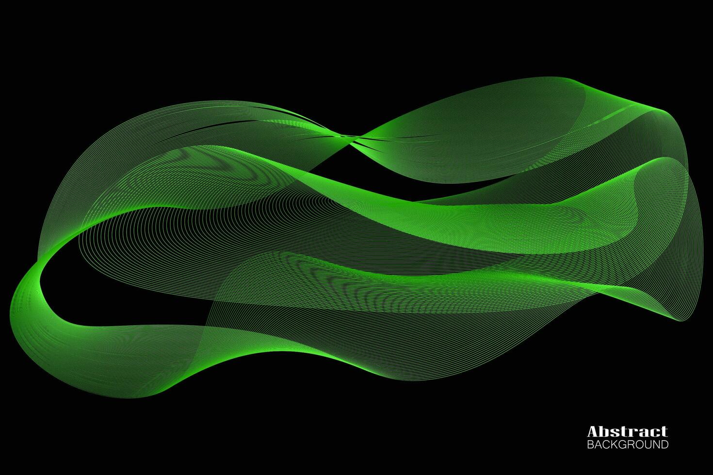 Abstract background with dynamic linear waves. Vector illustration in flat minimalistic style. isolated on dark background.