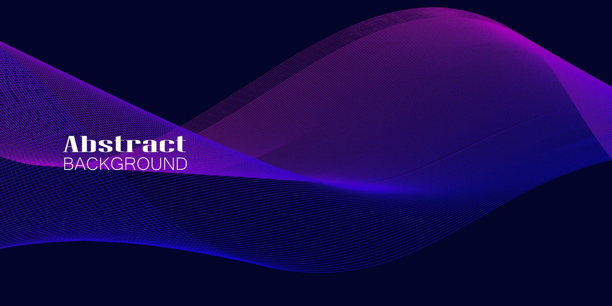 pink and purple glowing wavy line pattern on dark blue background with copy space. Modern technology futuristic neon color concept. Abstract wide banner design. vector