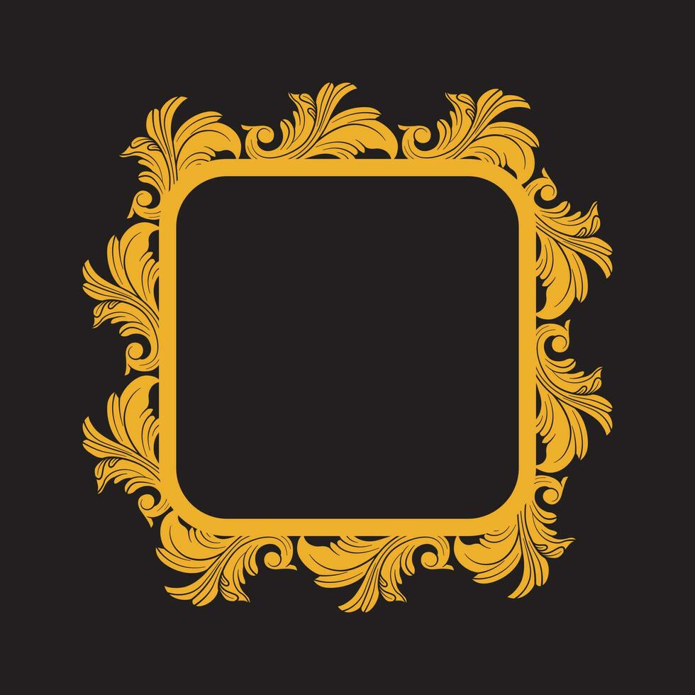 Vintage style square floral border vector
