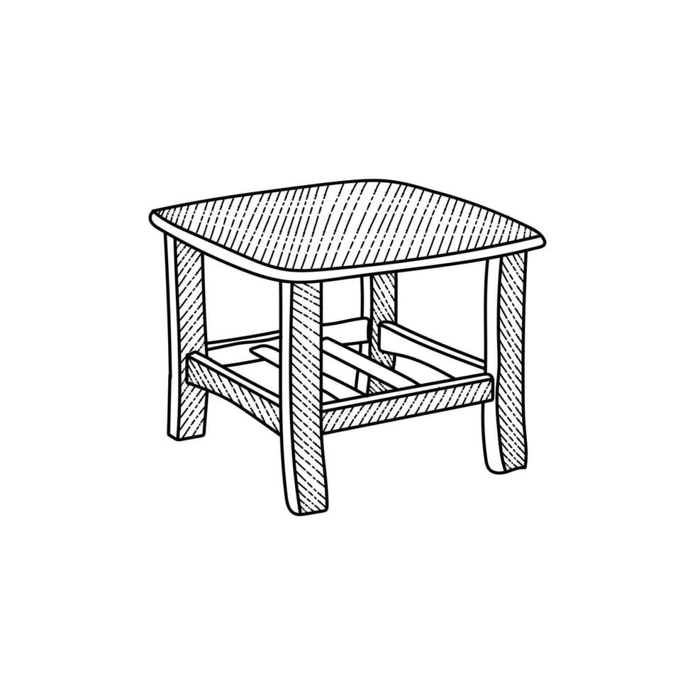 Table simple line furniture table logo template, modern and classic wooden table vector