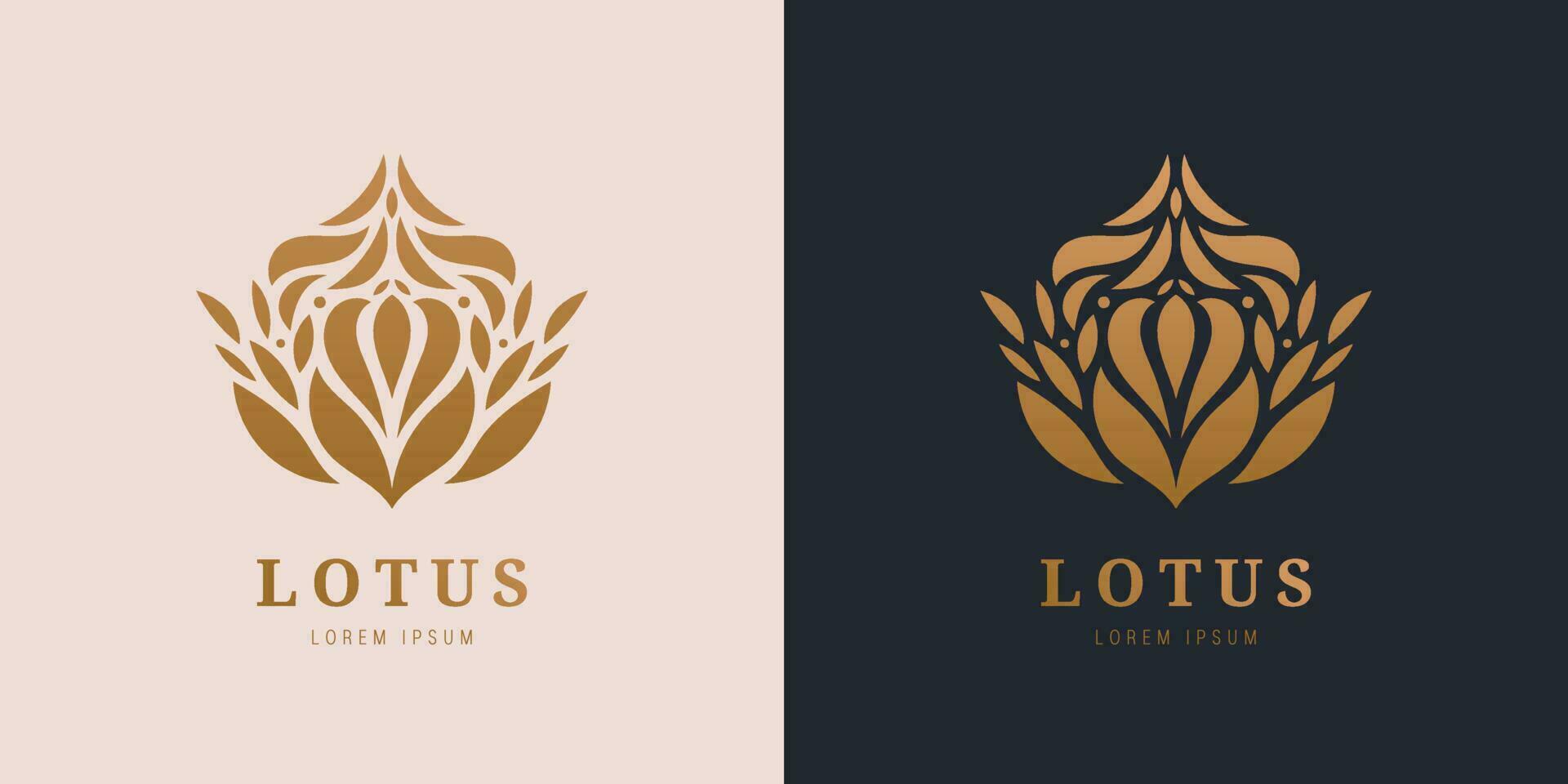 Vector golden calm, relax lotus logo. Abstract flower icon silhouette. Use for spa, cosmetics, massage, yoga, relaxation, etc.