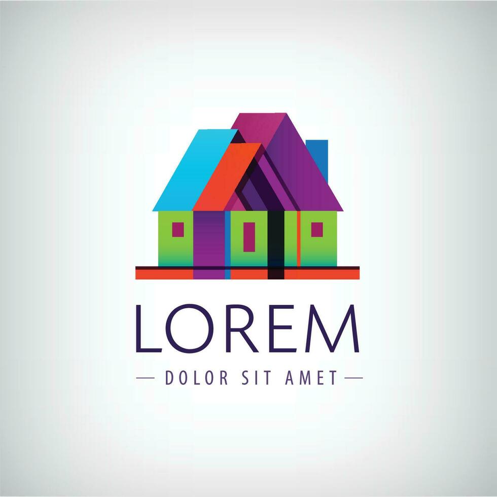 vector house, geometric building icon, logo isolated