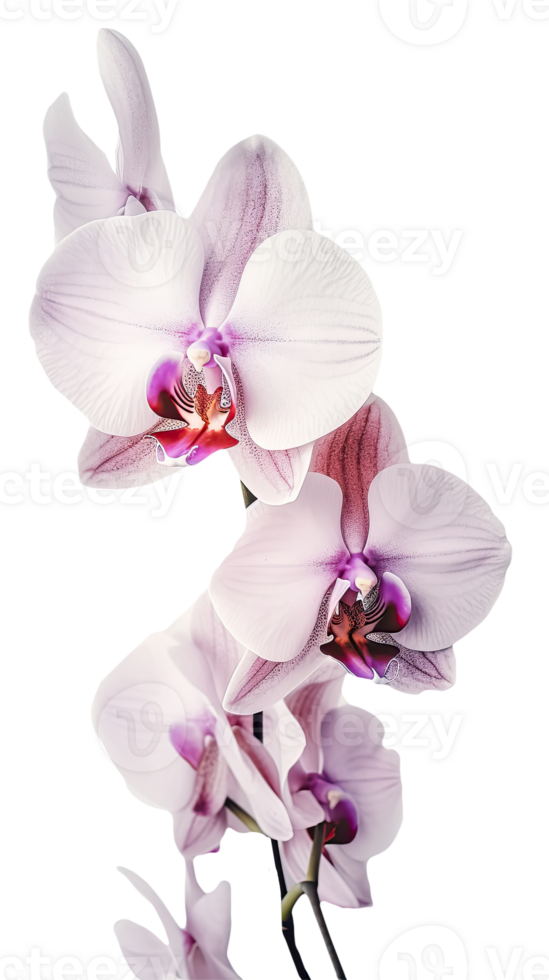 Amazing Blooming Orchid Flower Branch on Transparent Background. . png