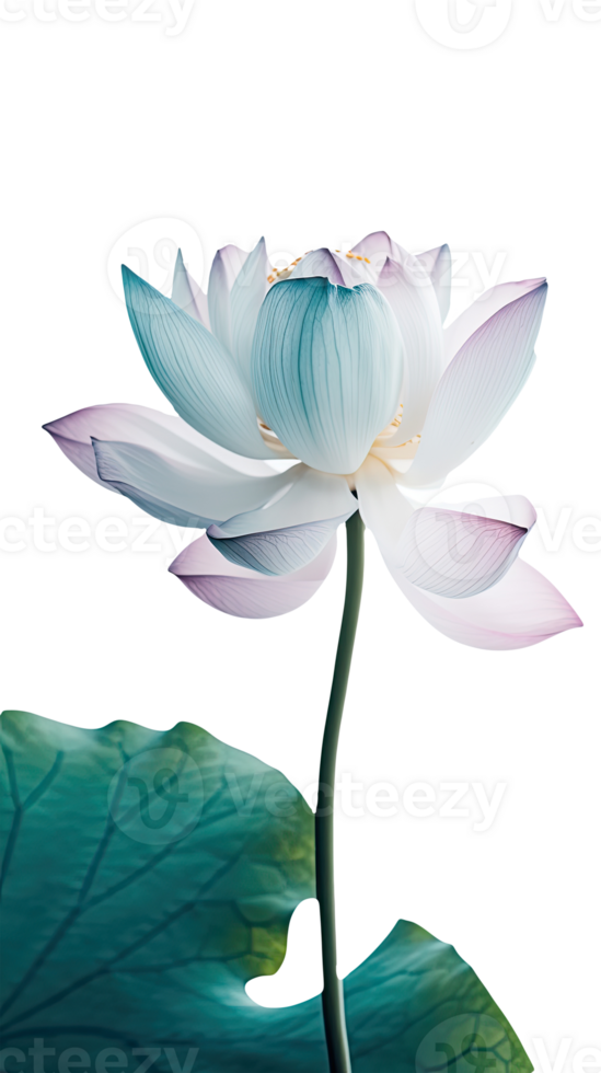 Amazing Image of Beautiful Blooming Lotus Flower with Leaves on Background. . png