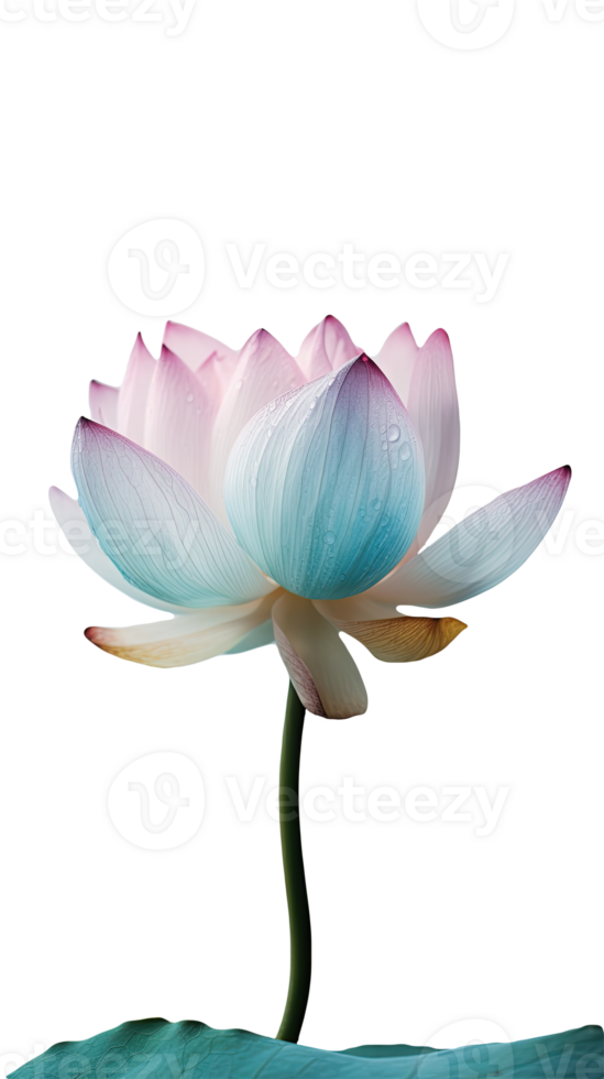 Amazing Image of Multi Color Lotus Flower with Water Drops on Background. . png